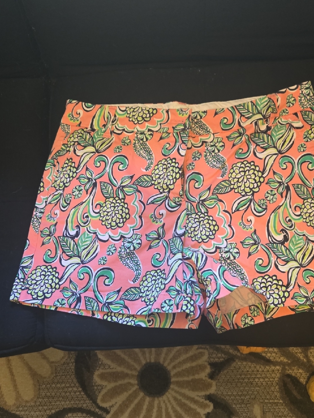 crown & ivy Coral-Pink Floral Bermuda Shorts